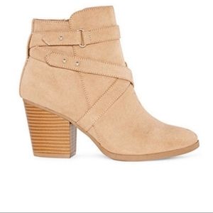 A.N.A Lexington Heel Ankle Booties- Beige 8 1/2 M